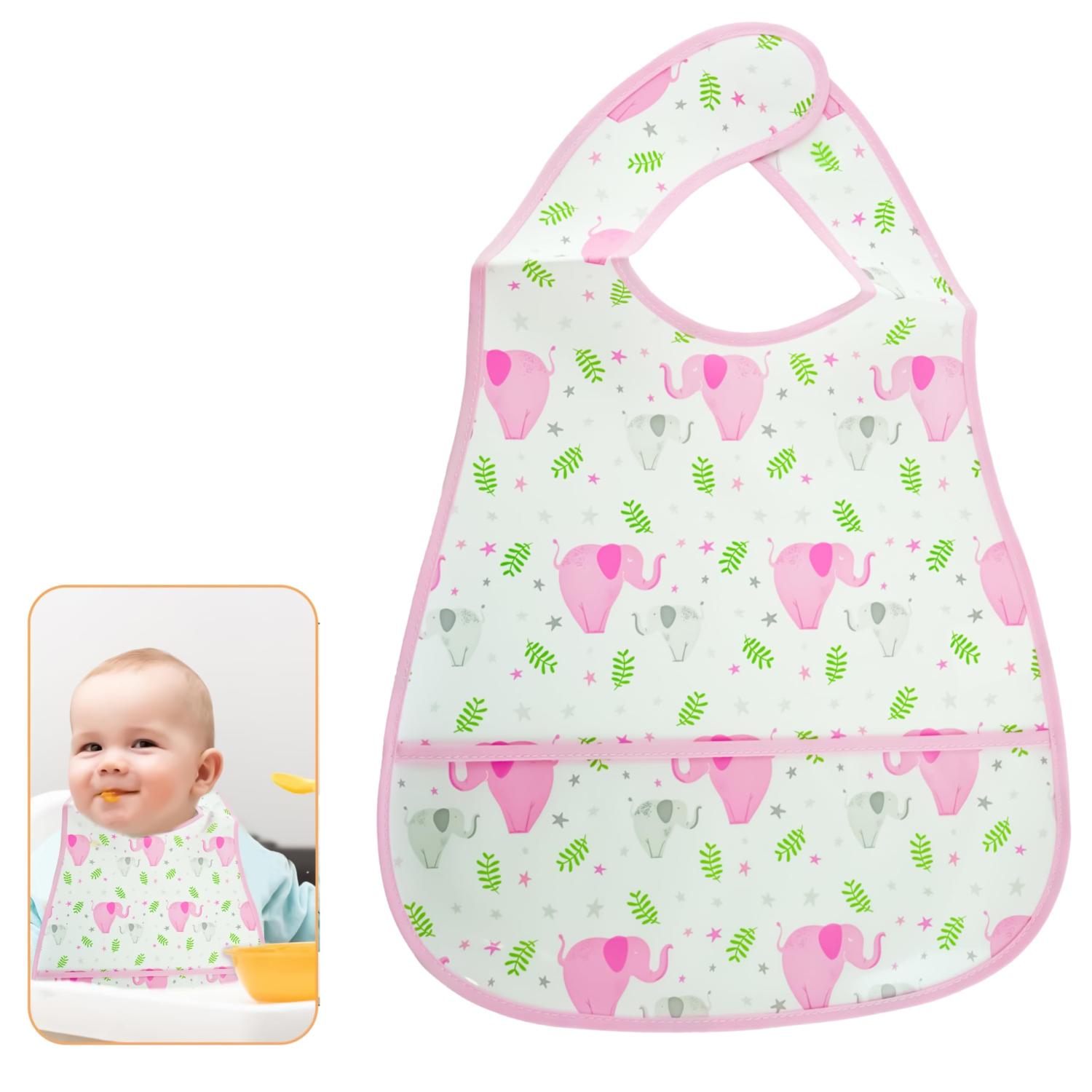 Wipe Clean Baby Teething Bib Soft PEVA Feeding Bib