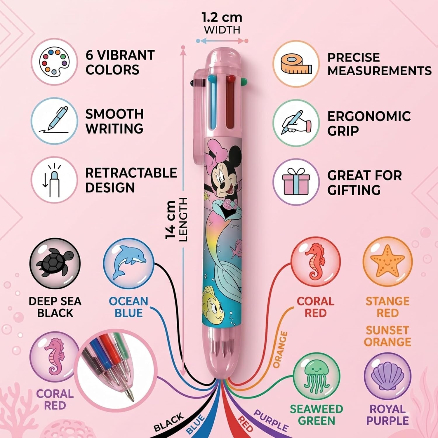 6 Color Pen Character Printed