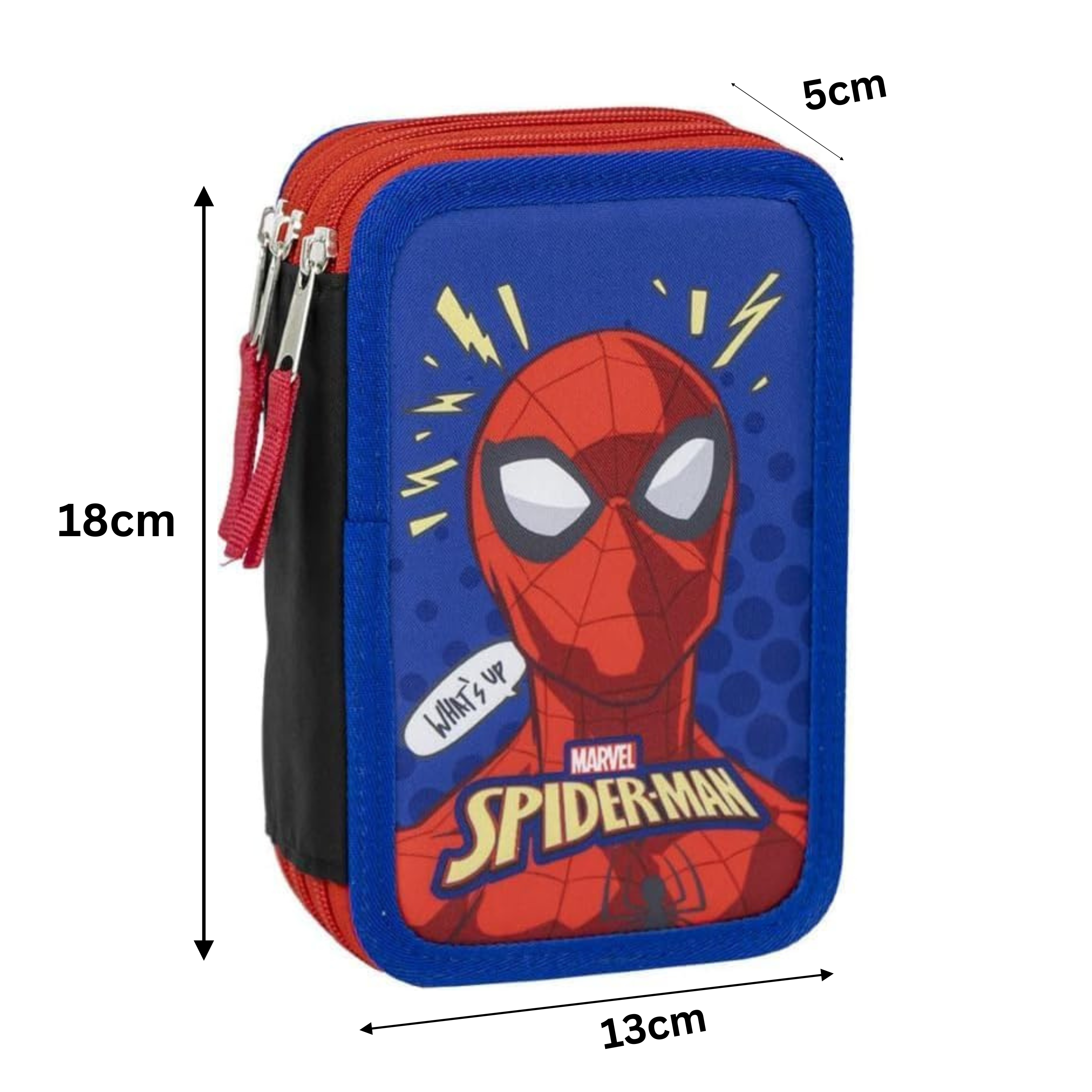 Spiderman 3 Compartment Pencil Case - 44Pc Stationery Set