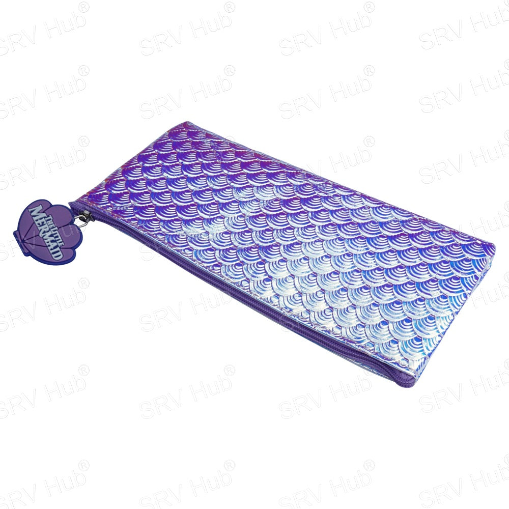 Kids Flat Zip Pencil Cases Mermaid Pearlescent Pencil Case