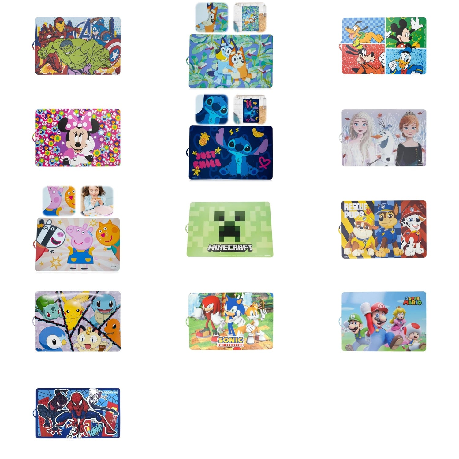 Character Kids Placemat 28.5 x 41.5cm – Durable Easy-Clean Table Mat for Mealtimes, Crafts & Activities