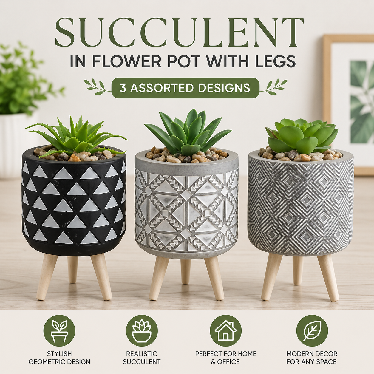 Succulent Flower Pot with Legs