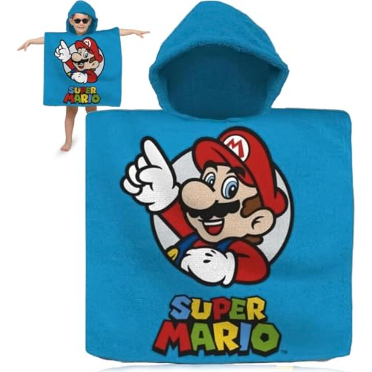 Kids Hooded Towel Poncho Cotton 120cm - Assorted