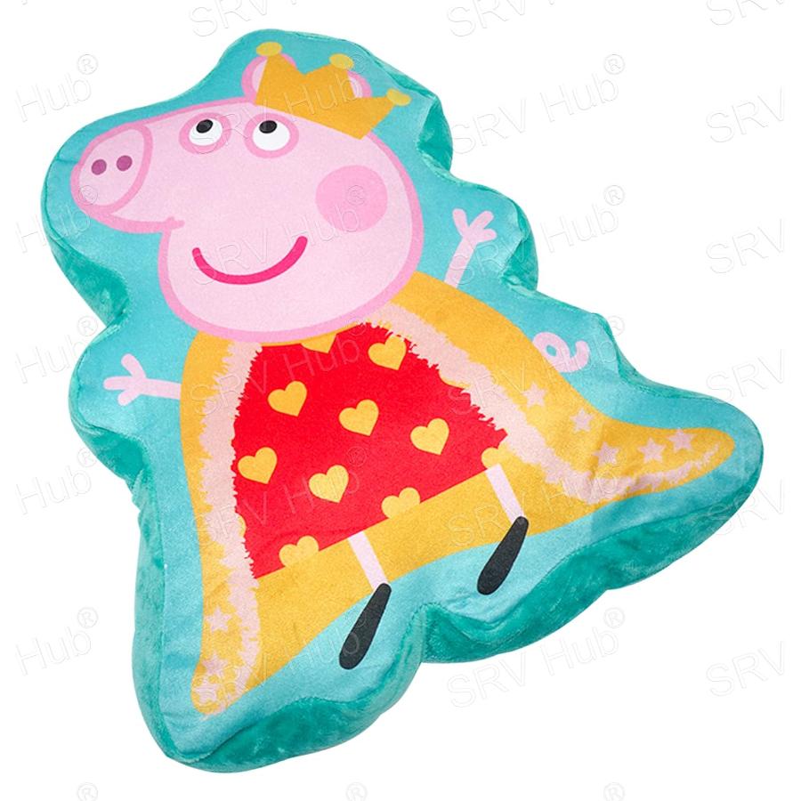 Licensed 35cm Peppa Pig Queen Shaped Cushion