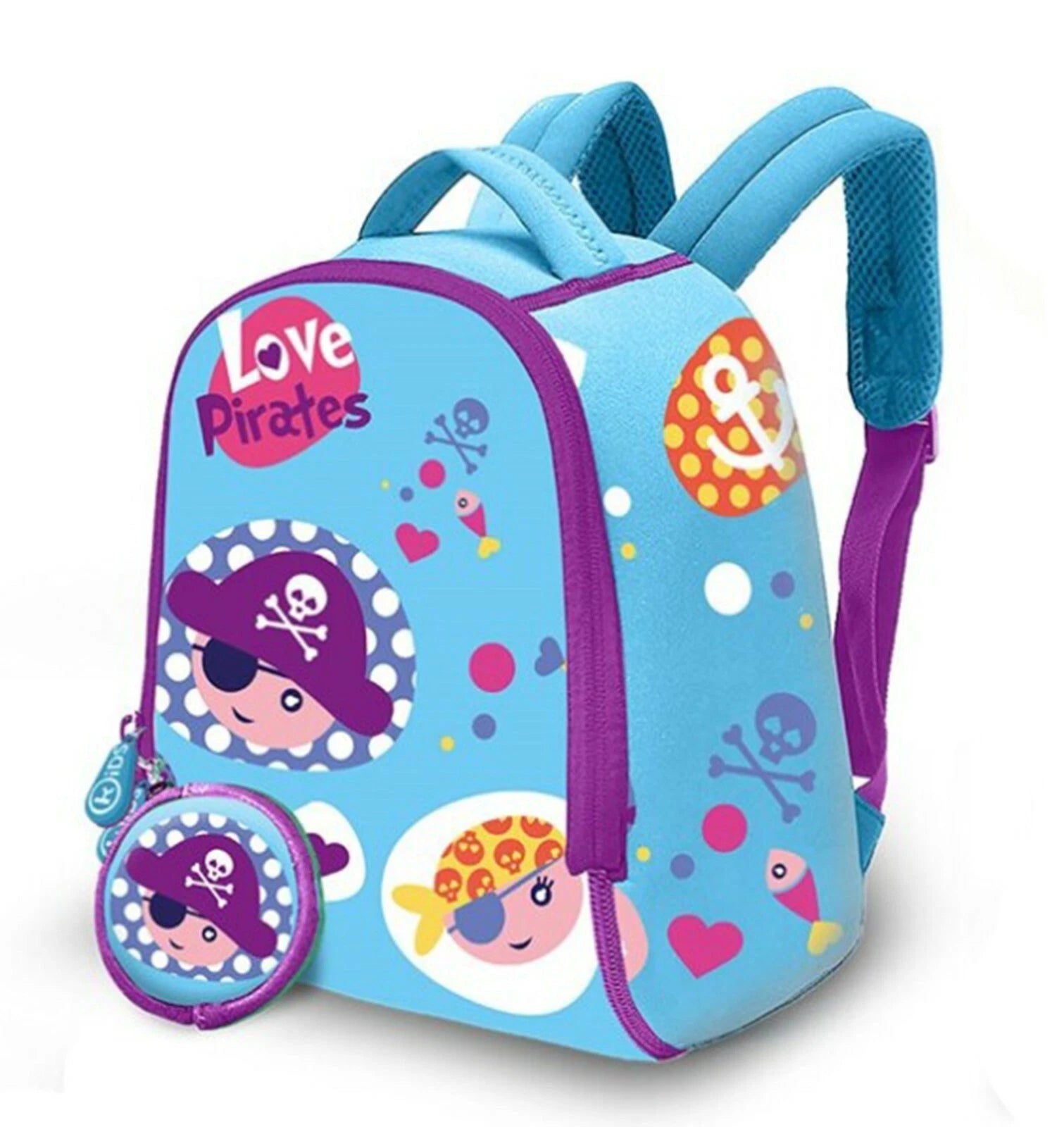 Kids Backpack with Wallet 25cm -Assorted