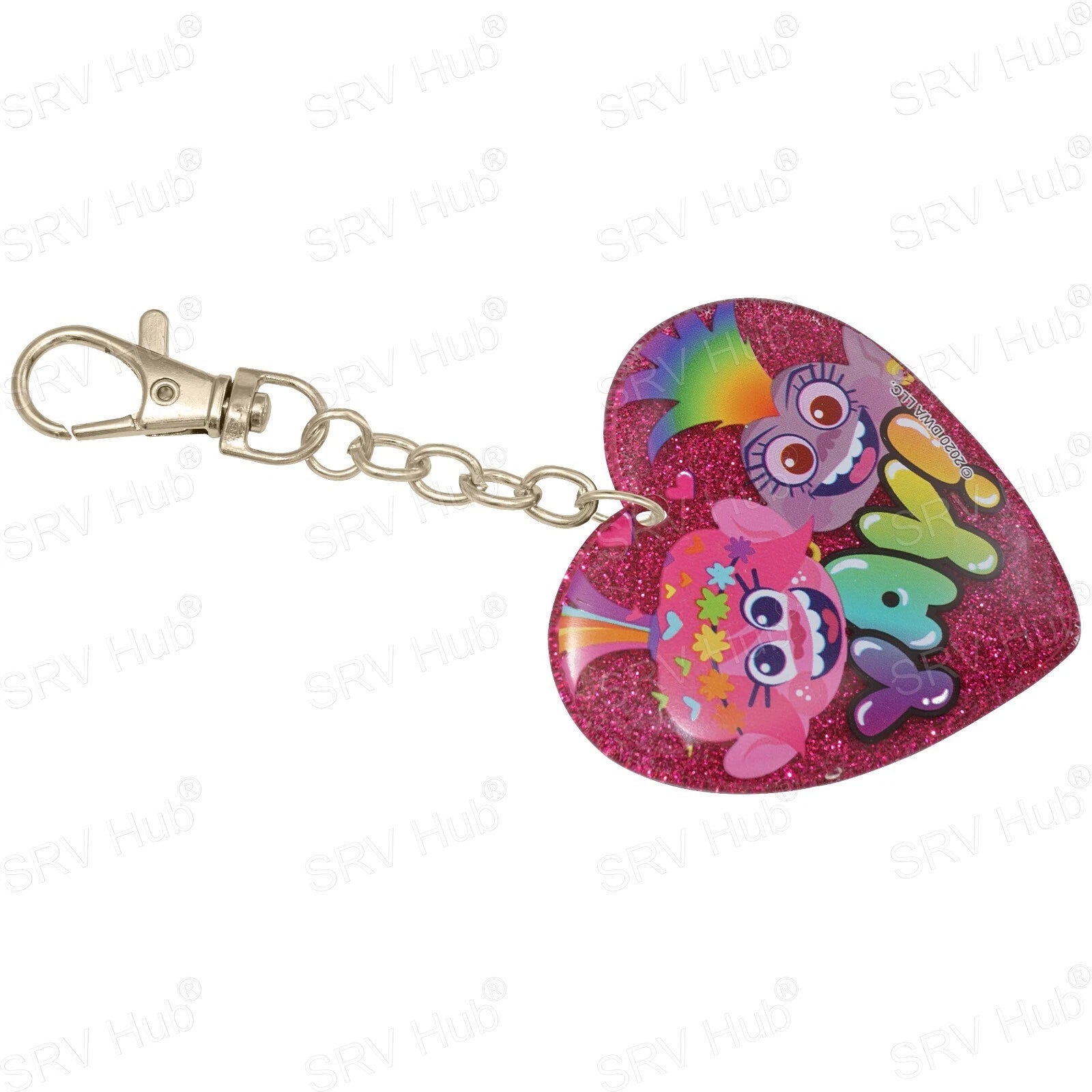 11.5cm Trolls Glitter Keyring - Random 1Pc