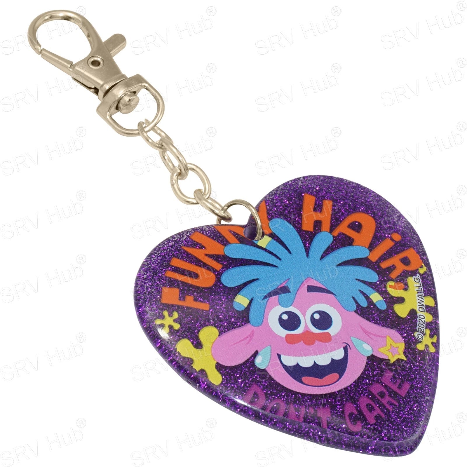 11.5cm Trolls Glitter Keyring - Random 1Pc