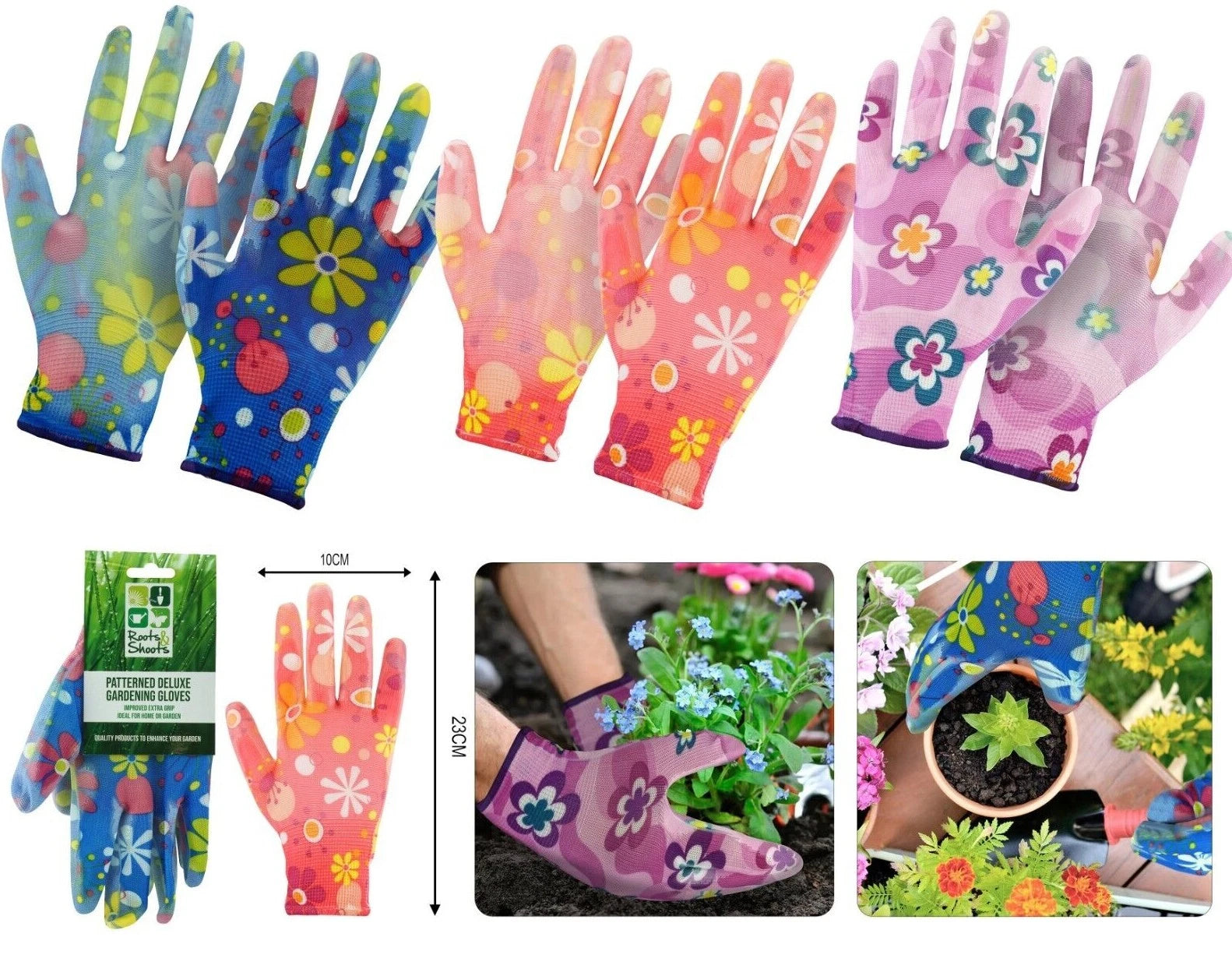 Polyester Ladies Gardening Gloves