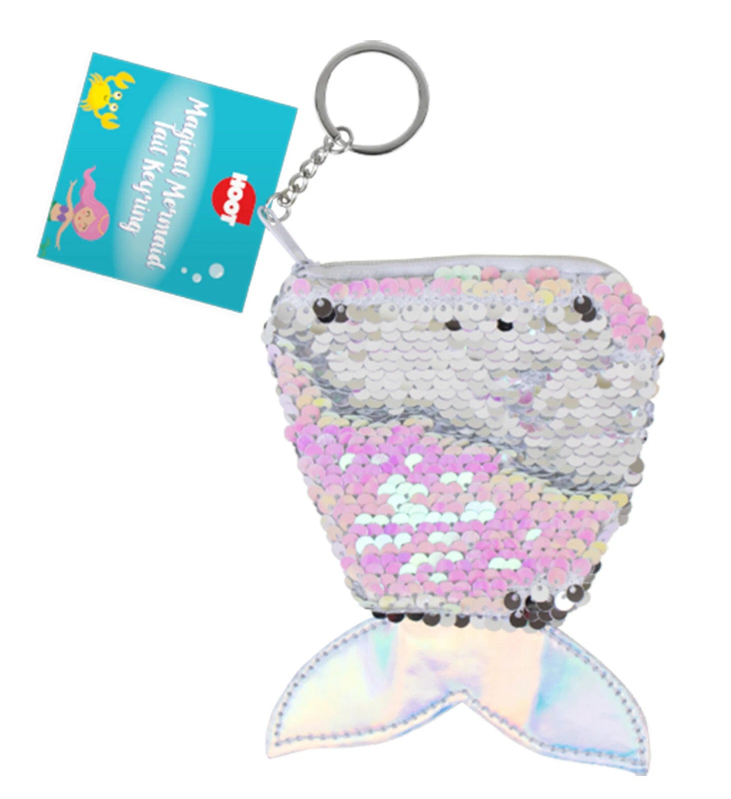 14cm Mermaid Tail Sequin Purse Keyring - Random