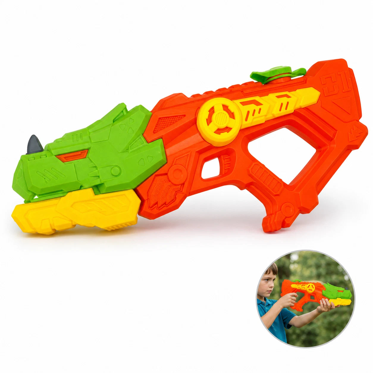 51cm Dinosaur 1000ml Water Blaster 9-10M Range