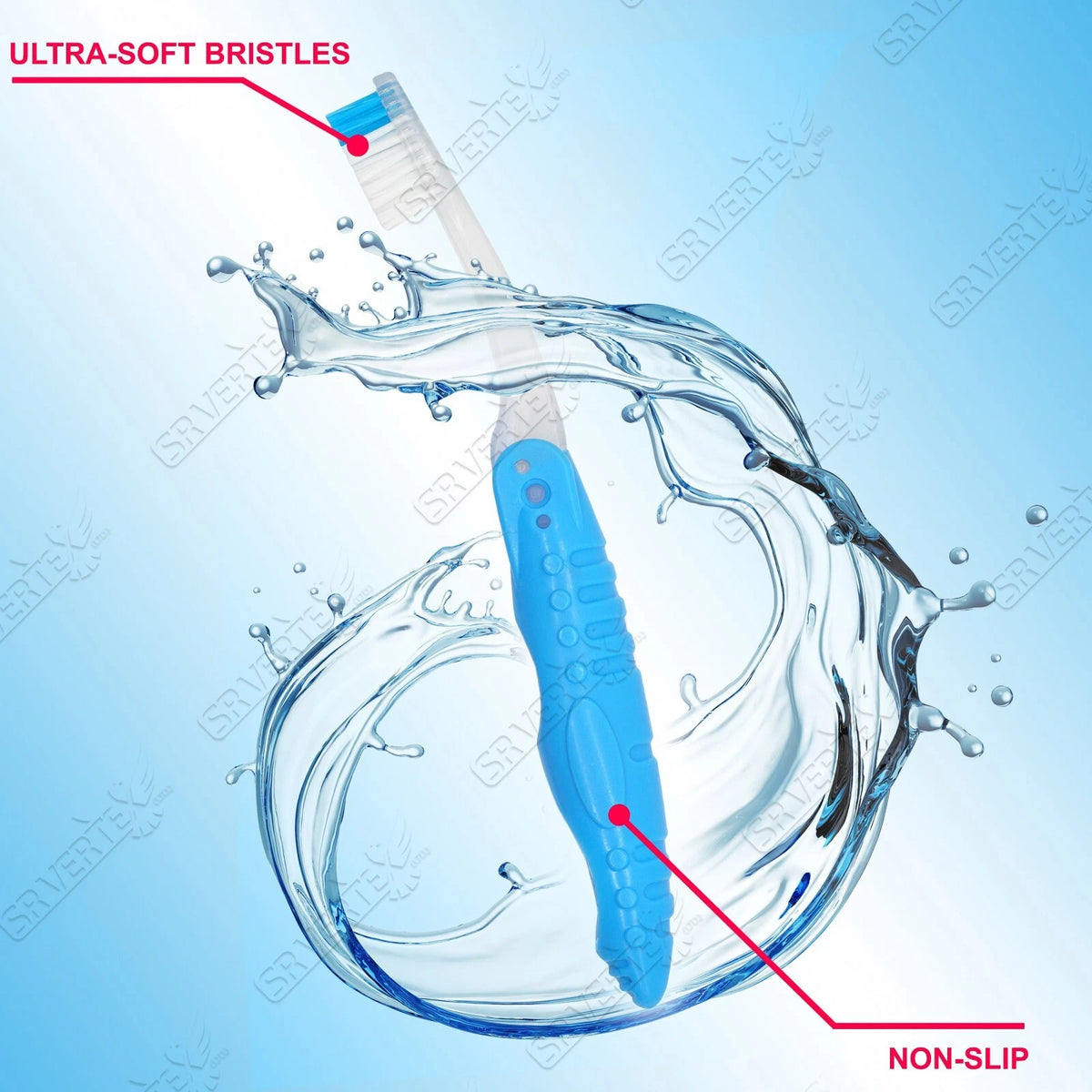 Pack of 2 compact folding toothbrushes – view 7