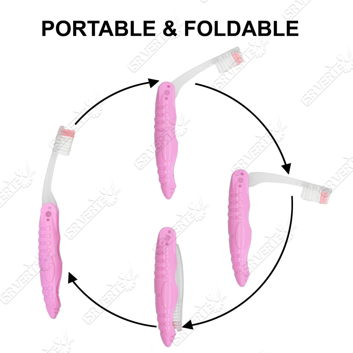 Pack of 2 compact folding toothbrushes – view 6