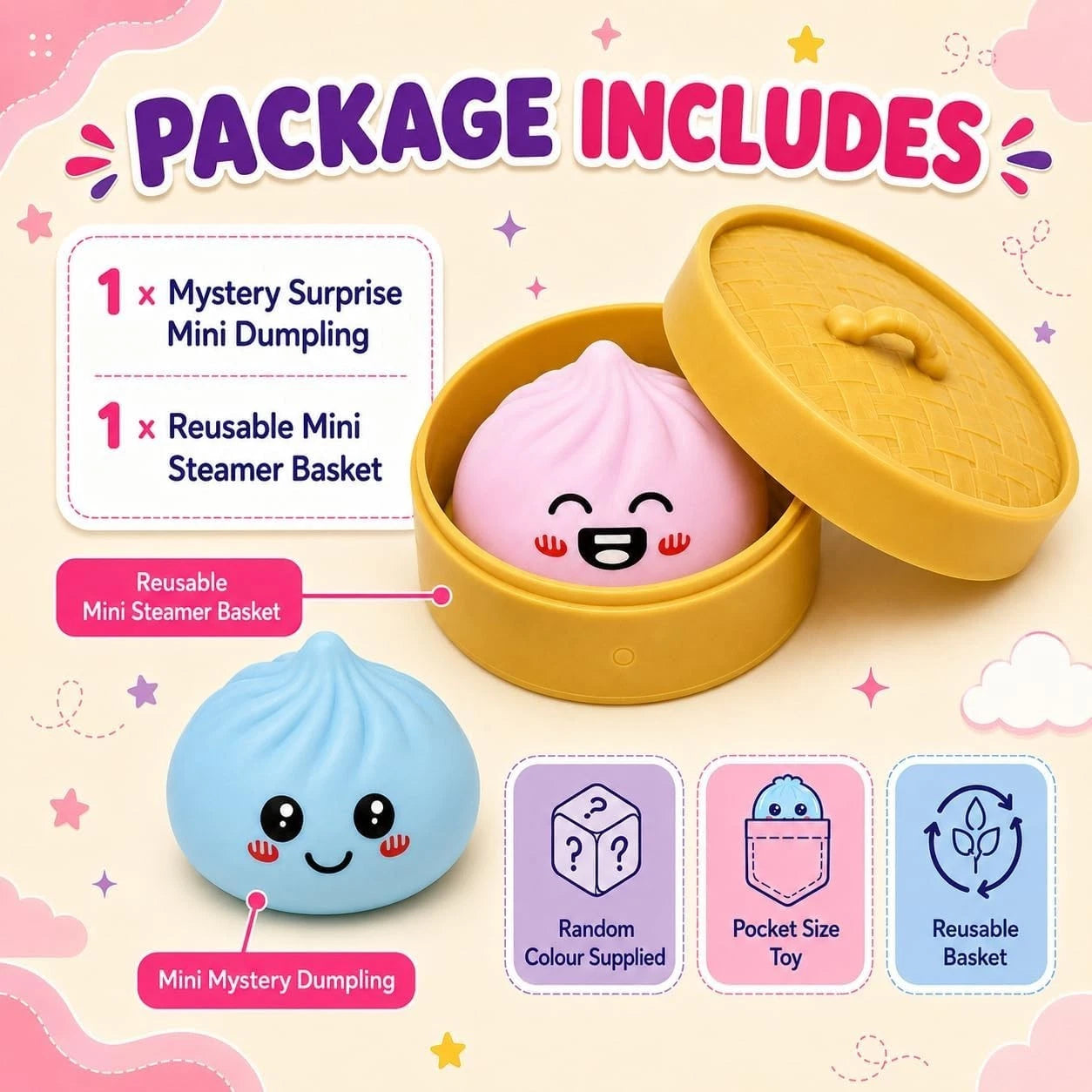 5cm Mini Pastel Dumpling Toy