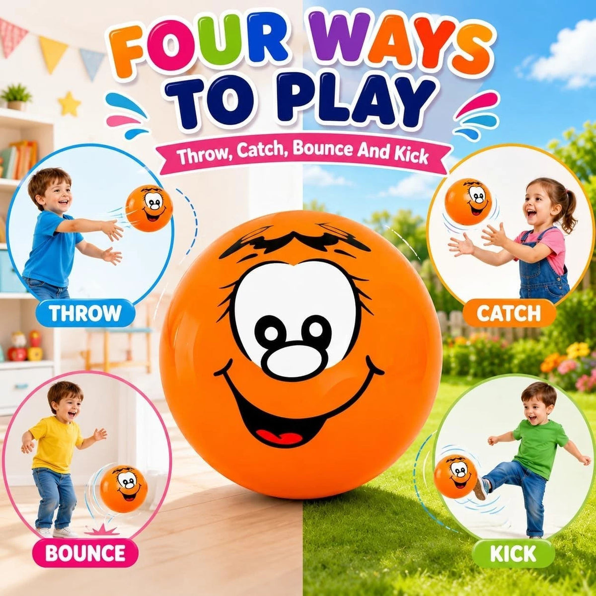Fruity Scented Bouncy Ball 25cm - Smiley Face