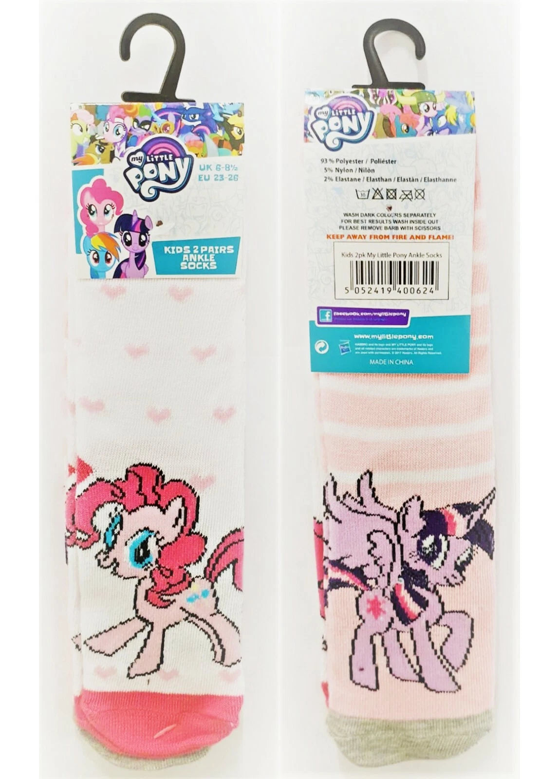My Little Pony Hearts Socks 3 Pairs