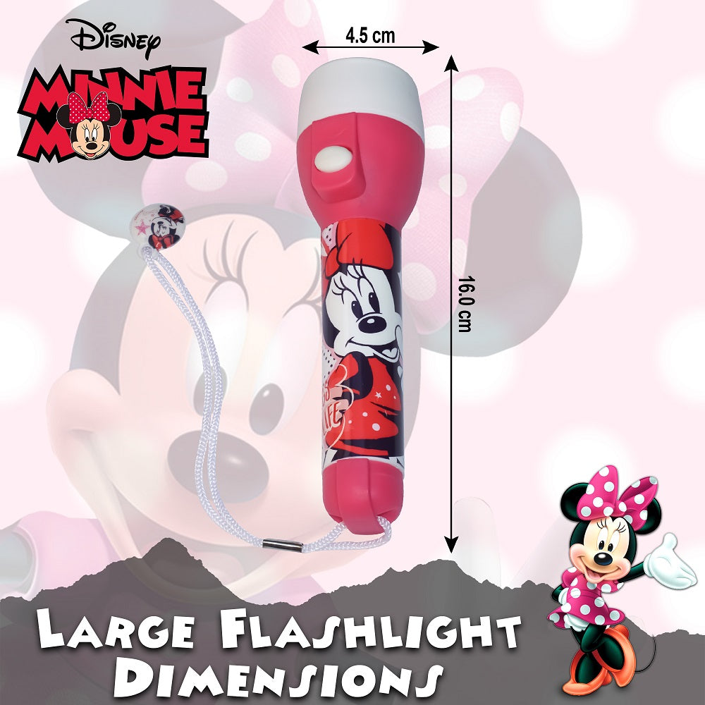 LED Flash Light Torch for Bright Night Minnie Mouse Big Torch (in Pink).