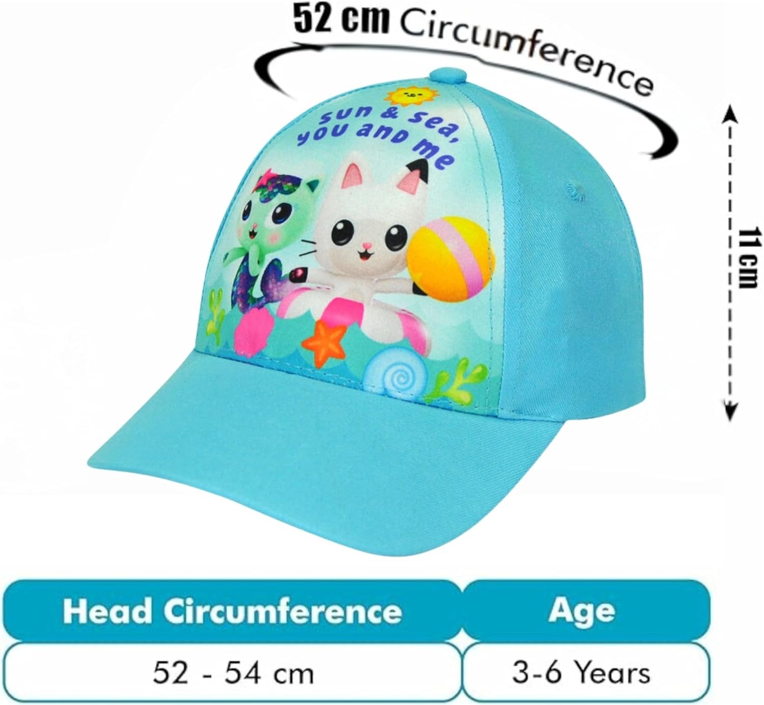 Gabby's Dollhouse Polyester Baseball Cap 3-7 Years - Assorted Colours