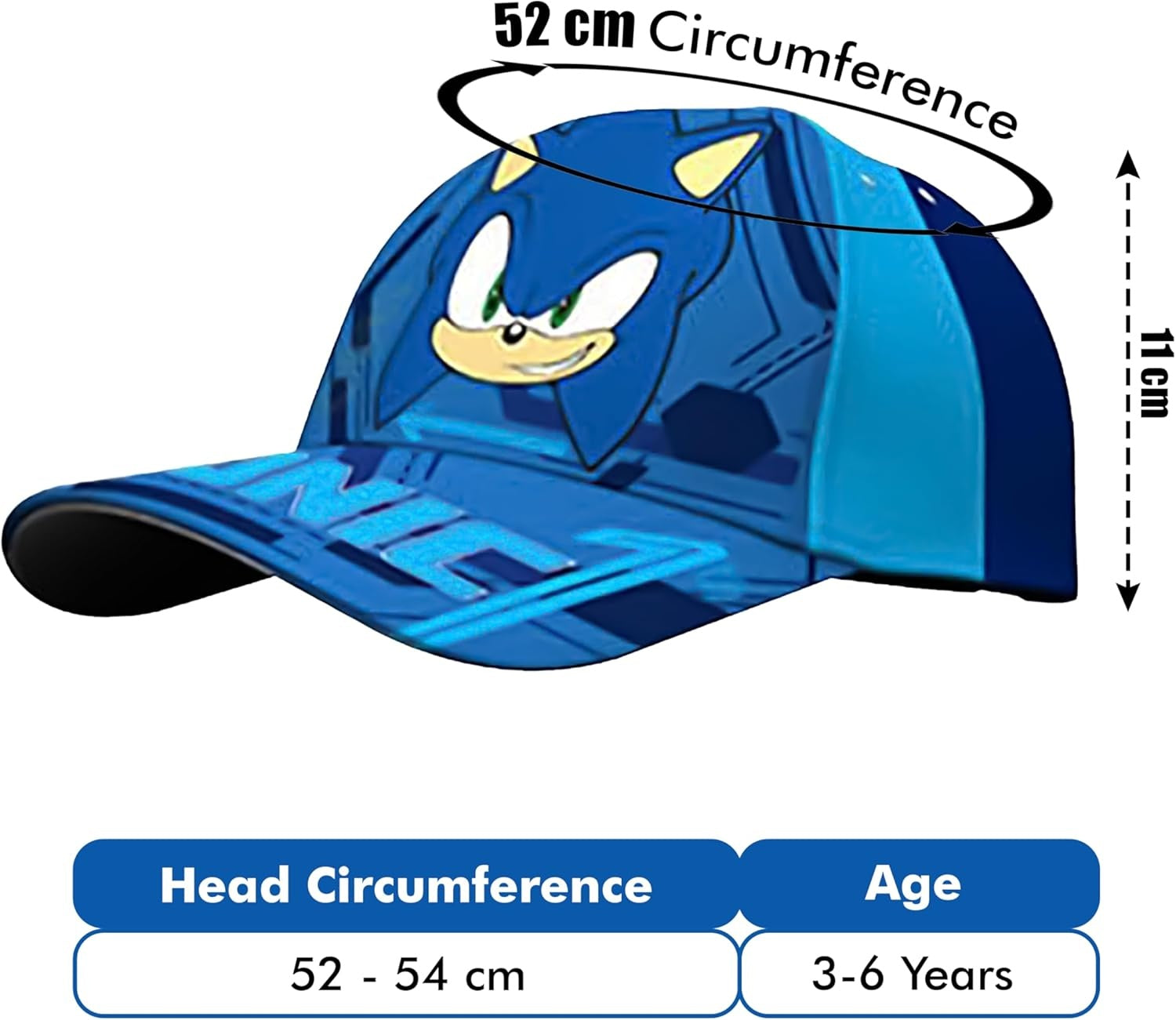 Sonic the Hedgehog Cotton Baseball Cap 3-7 Years - Assorted Colours