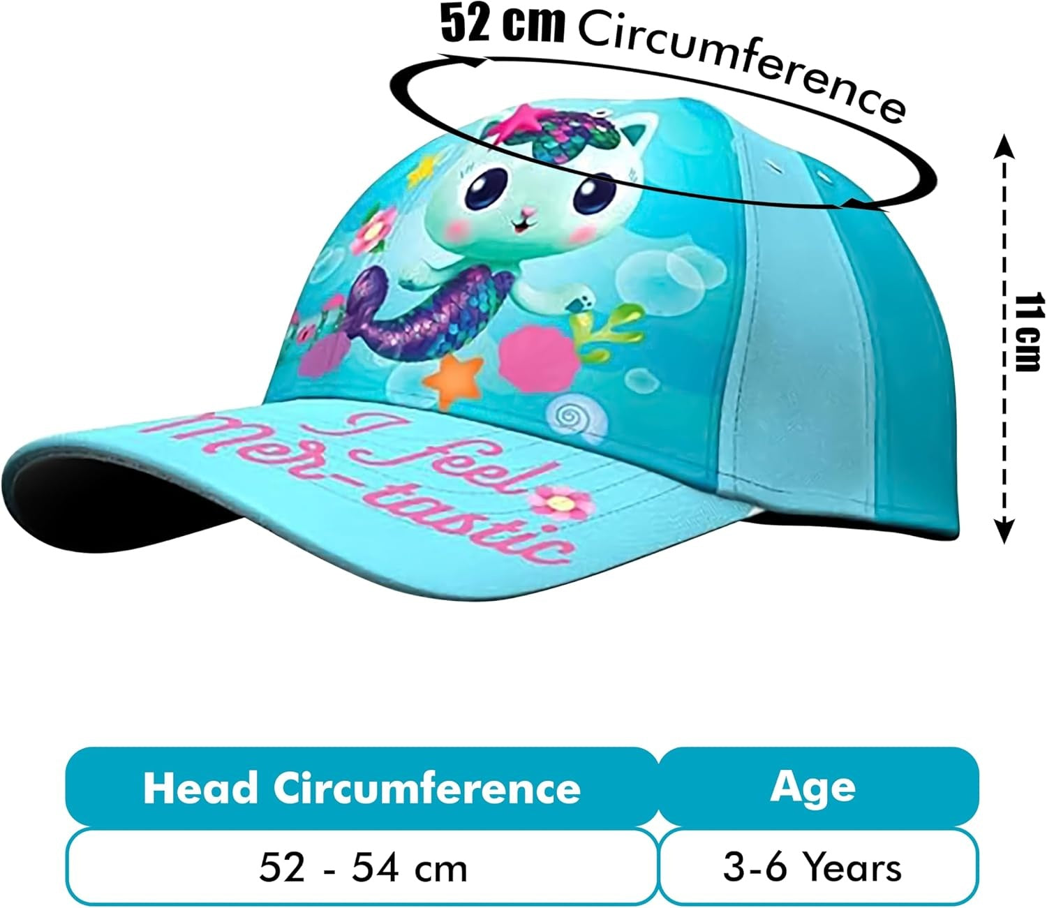 Gabby's Dollhouse Cotton Baseball Cap 3-7 Years - Assorted Colours