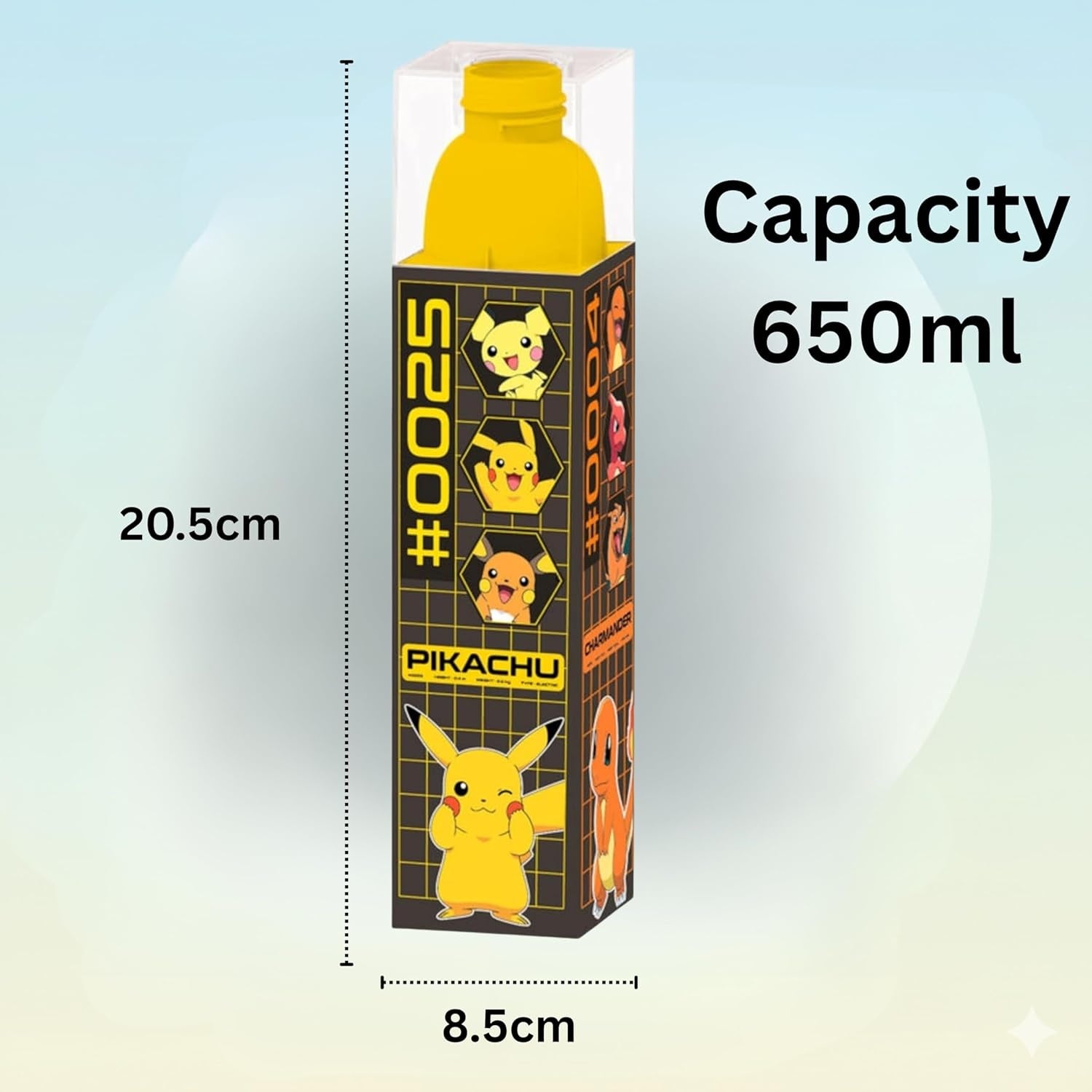Pokemon Square Water Bottle - 650ml