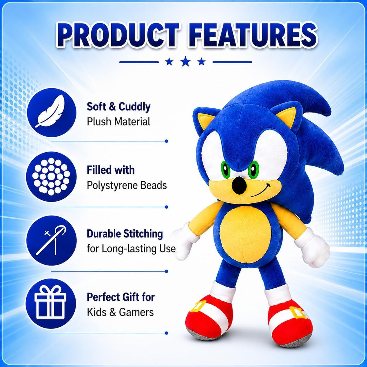Sonic Kids Licensed 3D Plush Toy 30cm – view 3