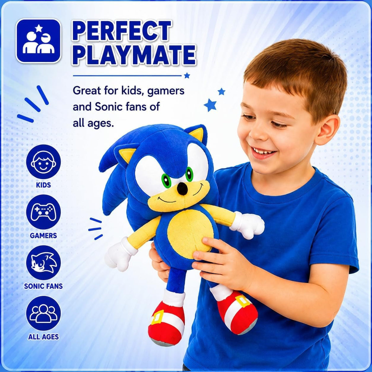 Sonic Kids Licensed 3D Plush Toy 30cm – view 5