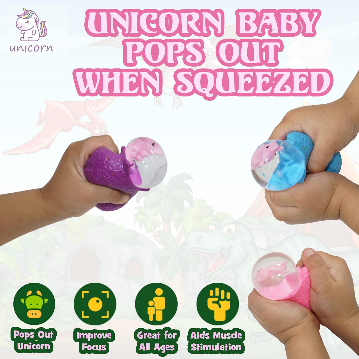 Unicorn Egg Squeezy Ball 6.2cm - 1x Random