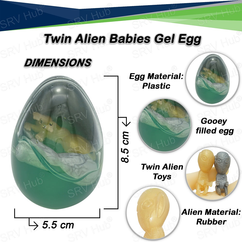 Twin Alien Babies Gel Egg - Random Colour