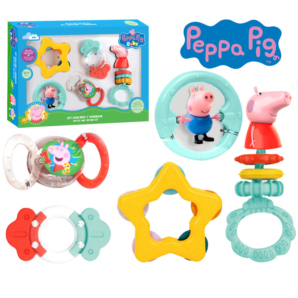 Rattle And Teether Set Peppa Pig