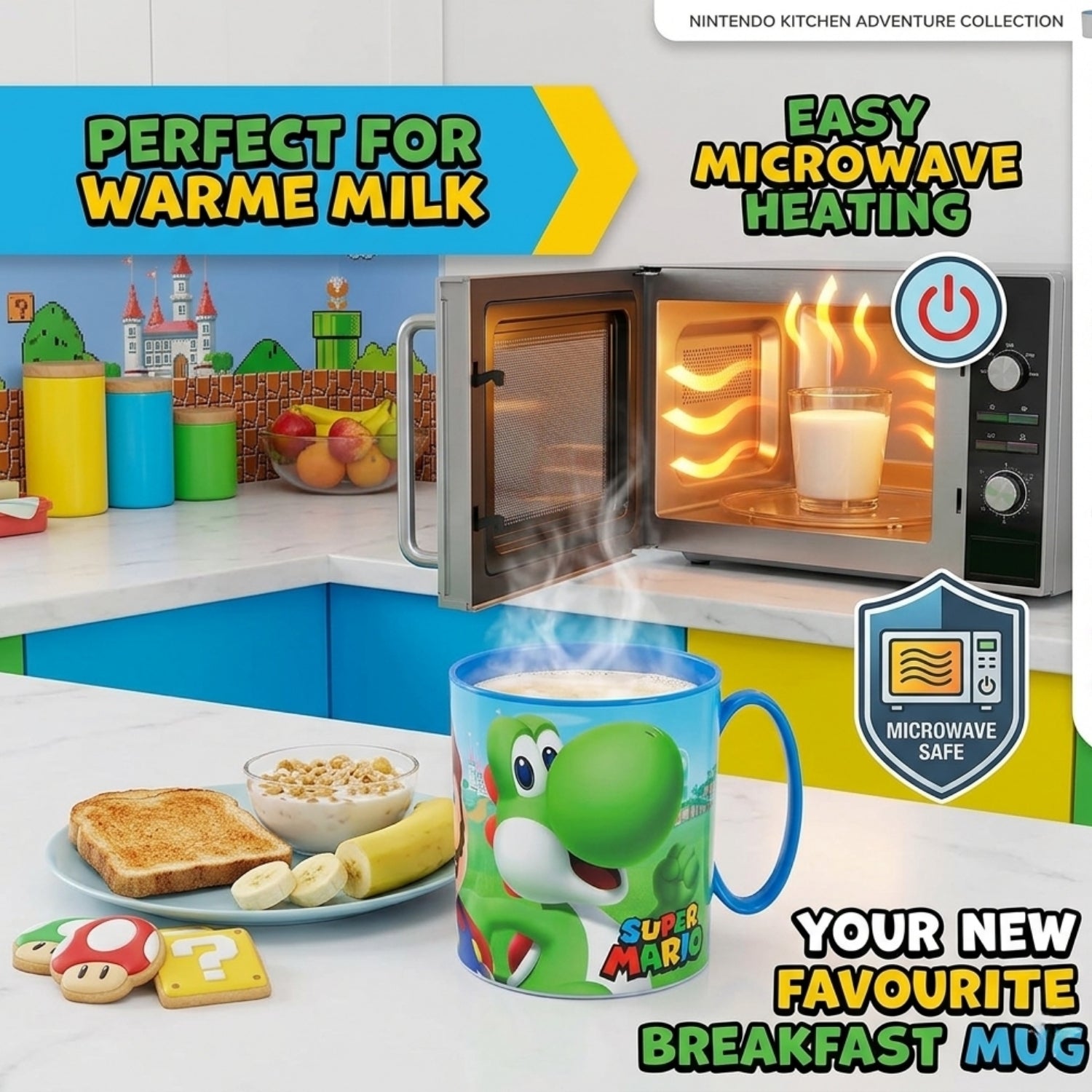Kids Microwave Mug Reusable Plastic Cup - 390ml