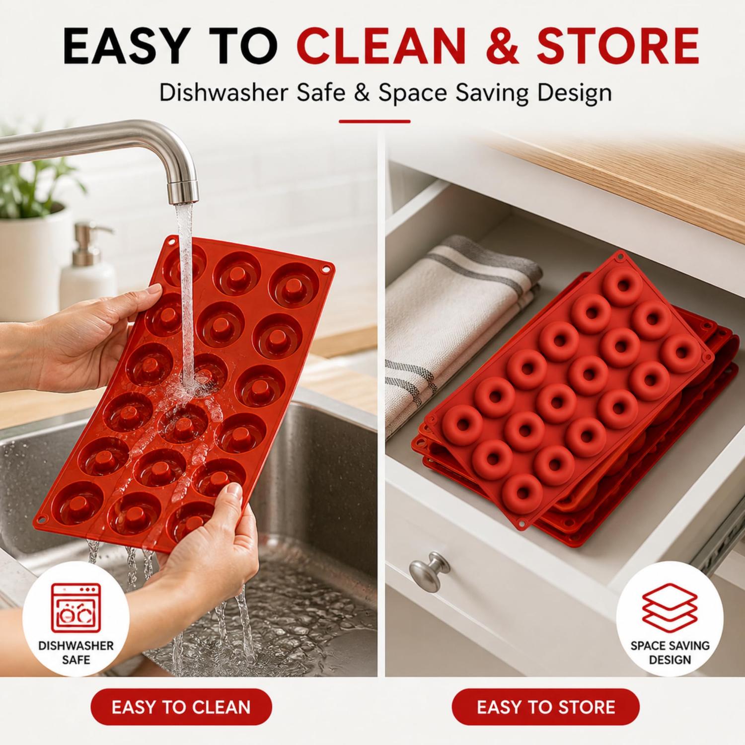 Non Stick Silicone Donut Mould 18 & 8 Cavity - Assorted