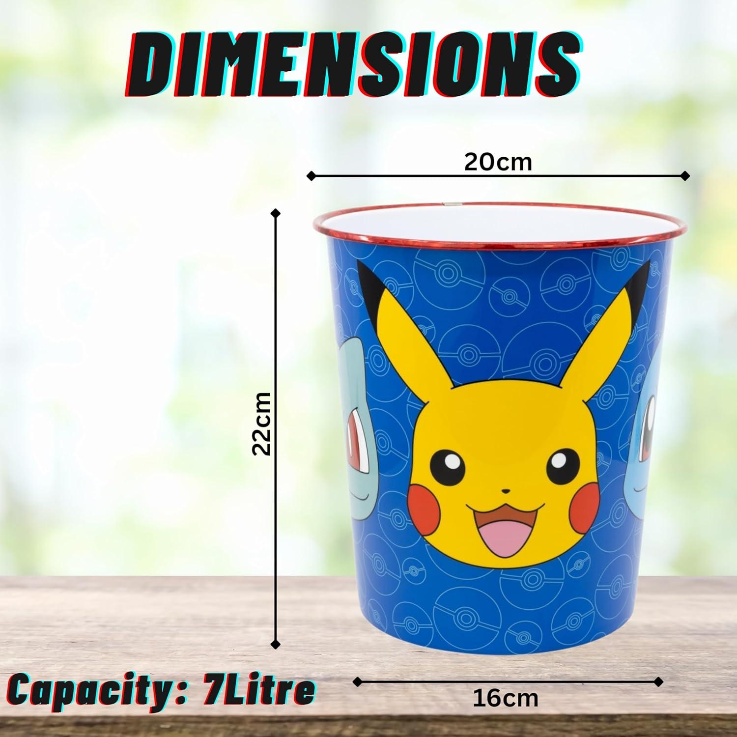 Kids 7L Plastic Dustbin Round Open Top Waste Paper Bin 22cm