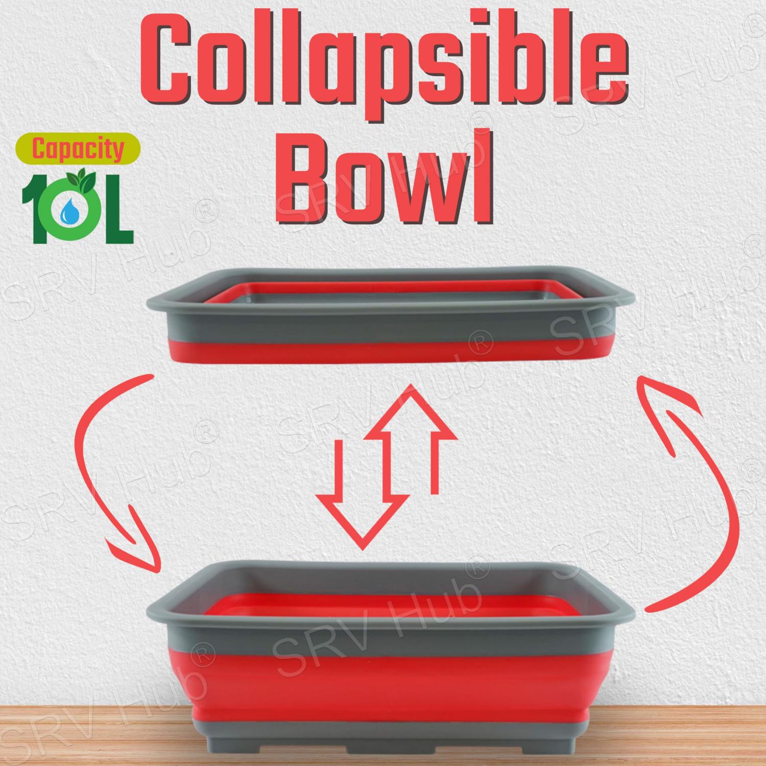 Collapsible Washing Up Bowls 10L - Assorted