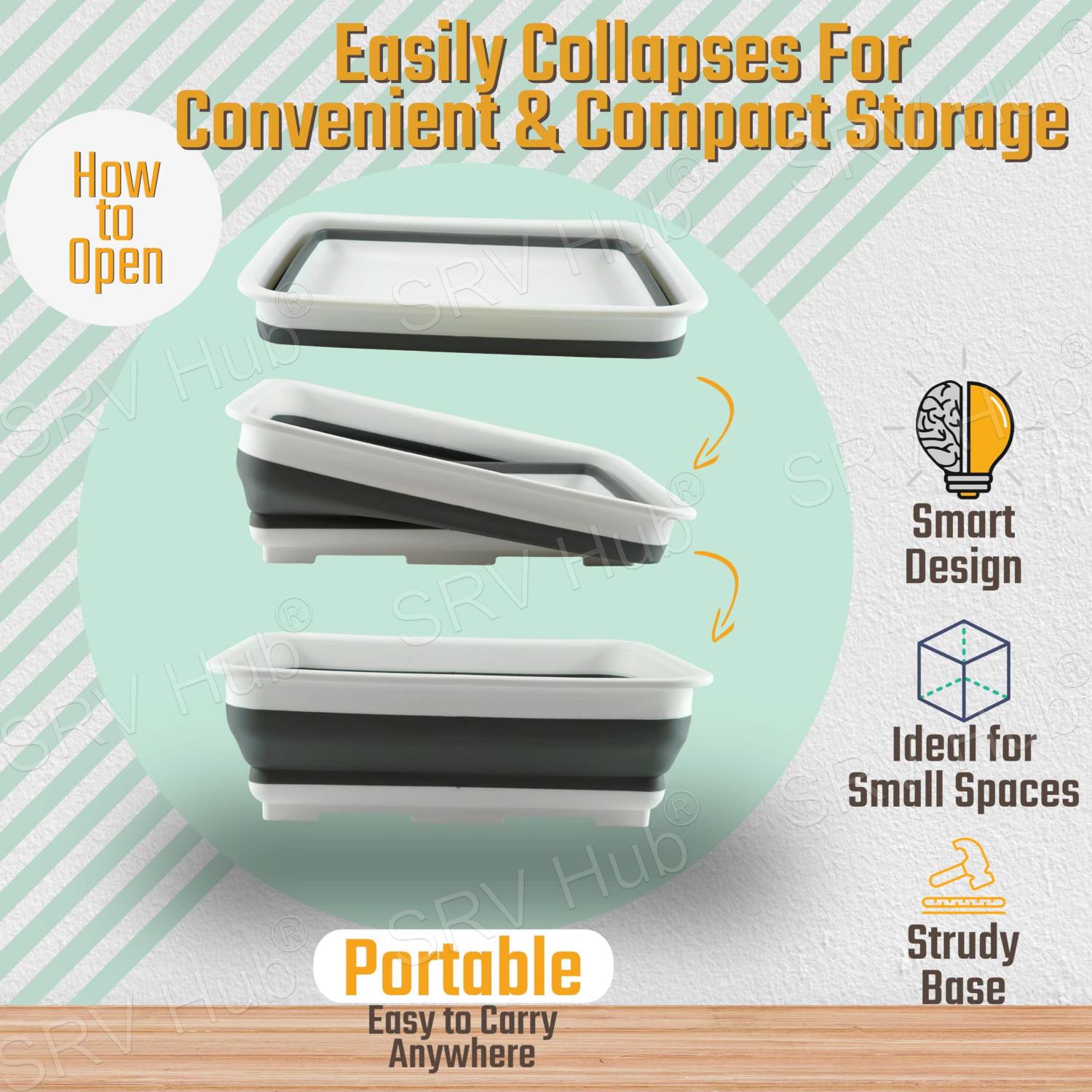 Collapsible Washing Up Bowls 10L - Assorted