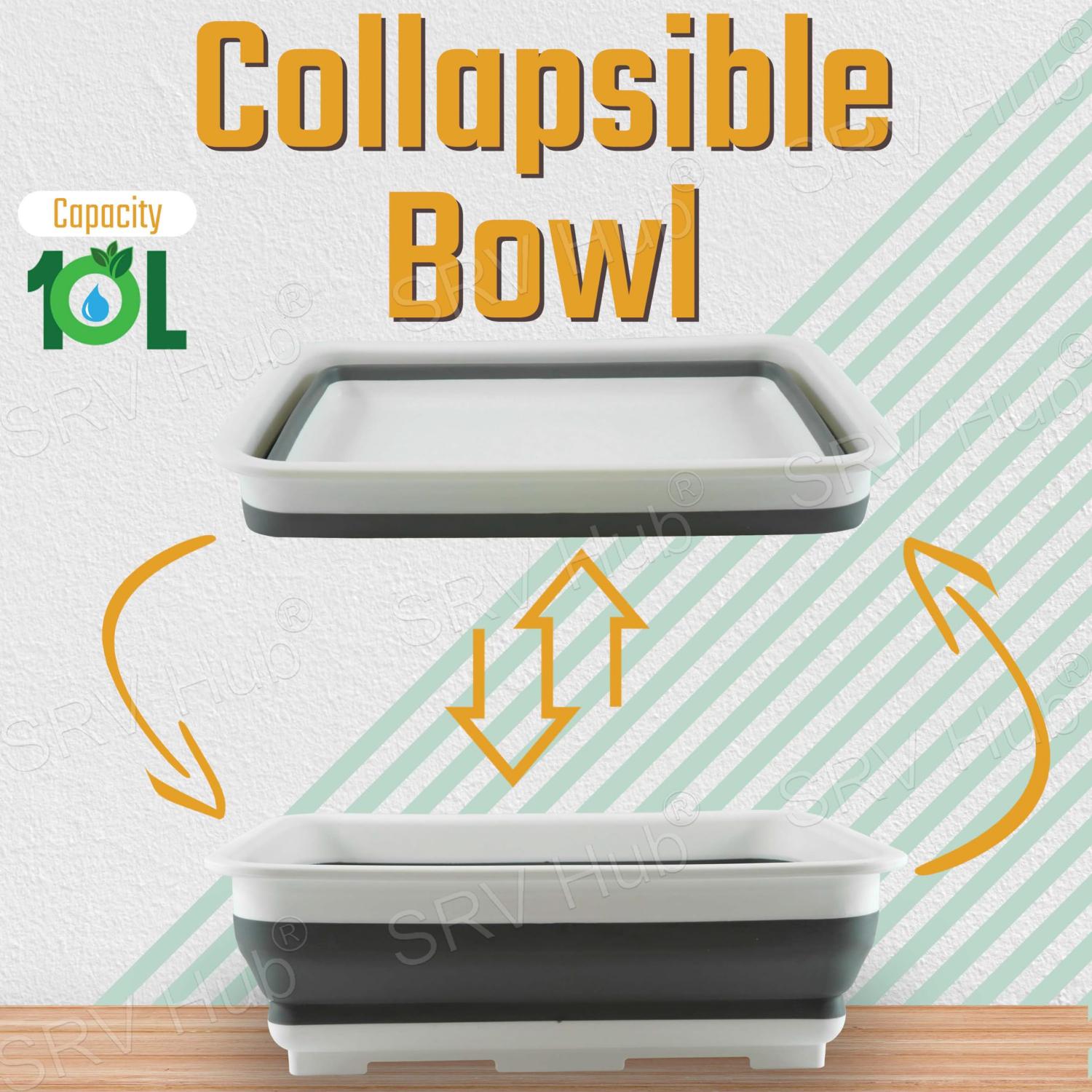 Collapsible Washing Up Bowls 10L - Assorted
