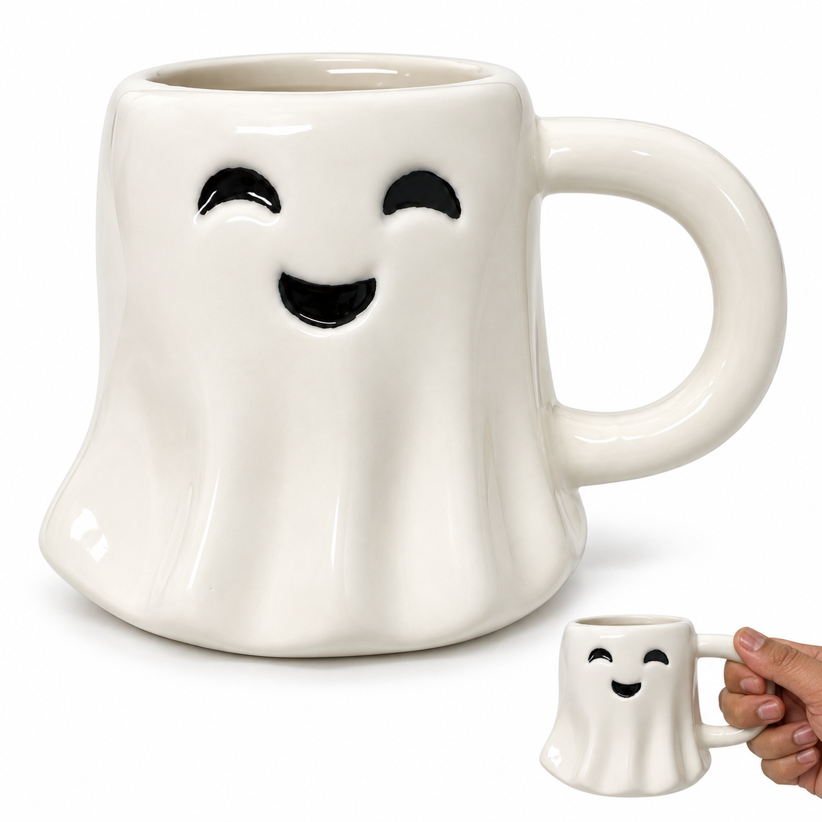 450ml Halloween Ghost Ceramic Mug - 14cm