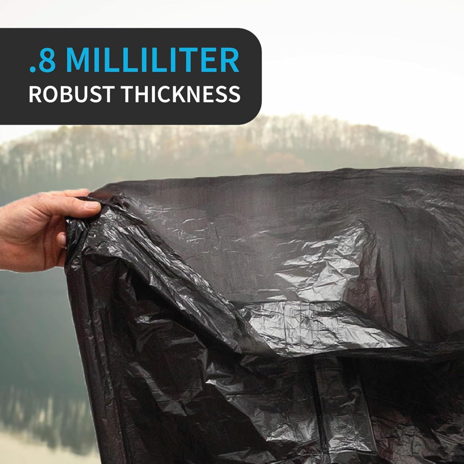 50L Black Trash Bags Heavy Duty Refuse Sacks 20 Pack