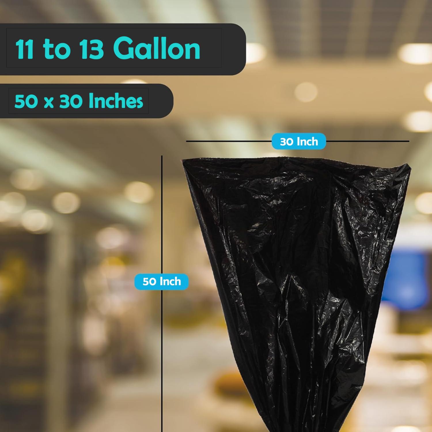 50L Black Trash Bags Heavy Duty Refuse Sacks 20 Pack