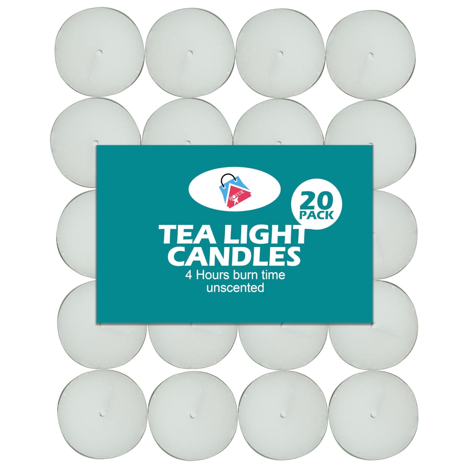 Wax Tea Light Candles Long Burn Unscented & Scented Assorted Packs