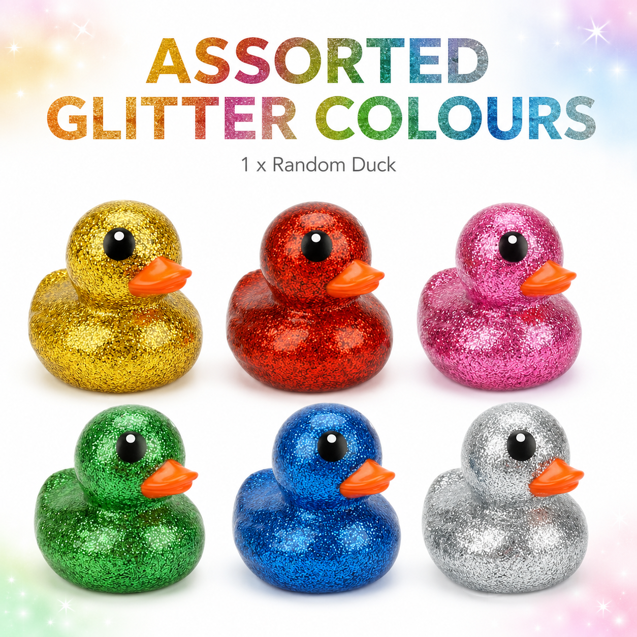 1x Random Glitter Duck - 10cm
