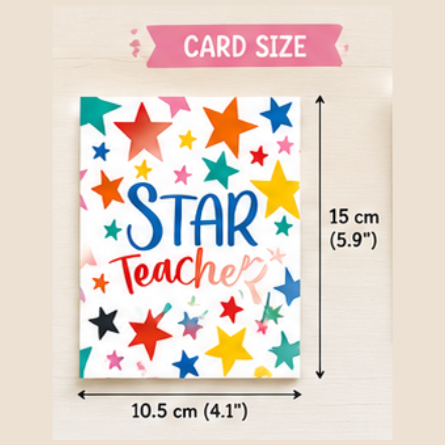 1x Random Teacher Greeting Card with Envelope