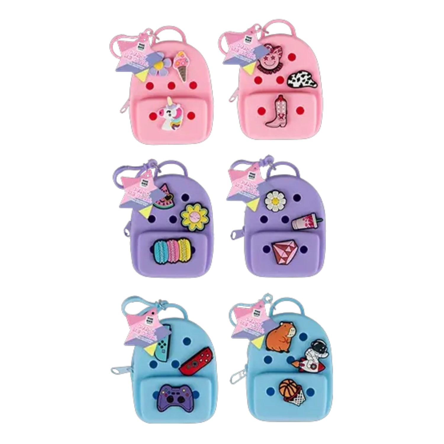 Mini Bag Charm Keyring with Charms