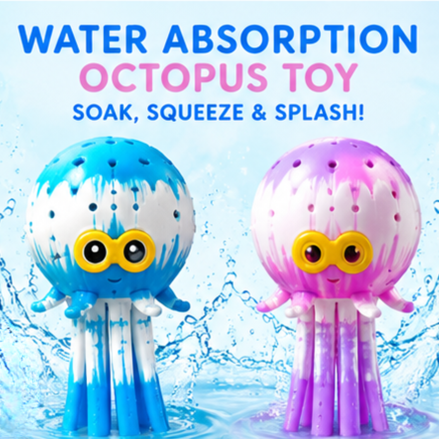 15cm Water Splash Octopus Water Absorption Bath Toy