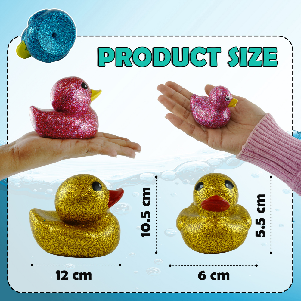 (Big) 9.5cm Glitter Duckies- Pink