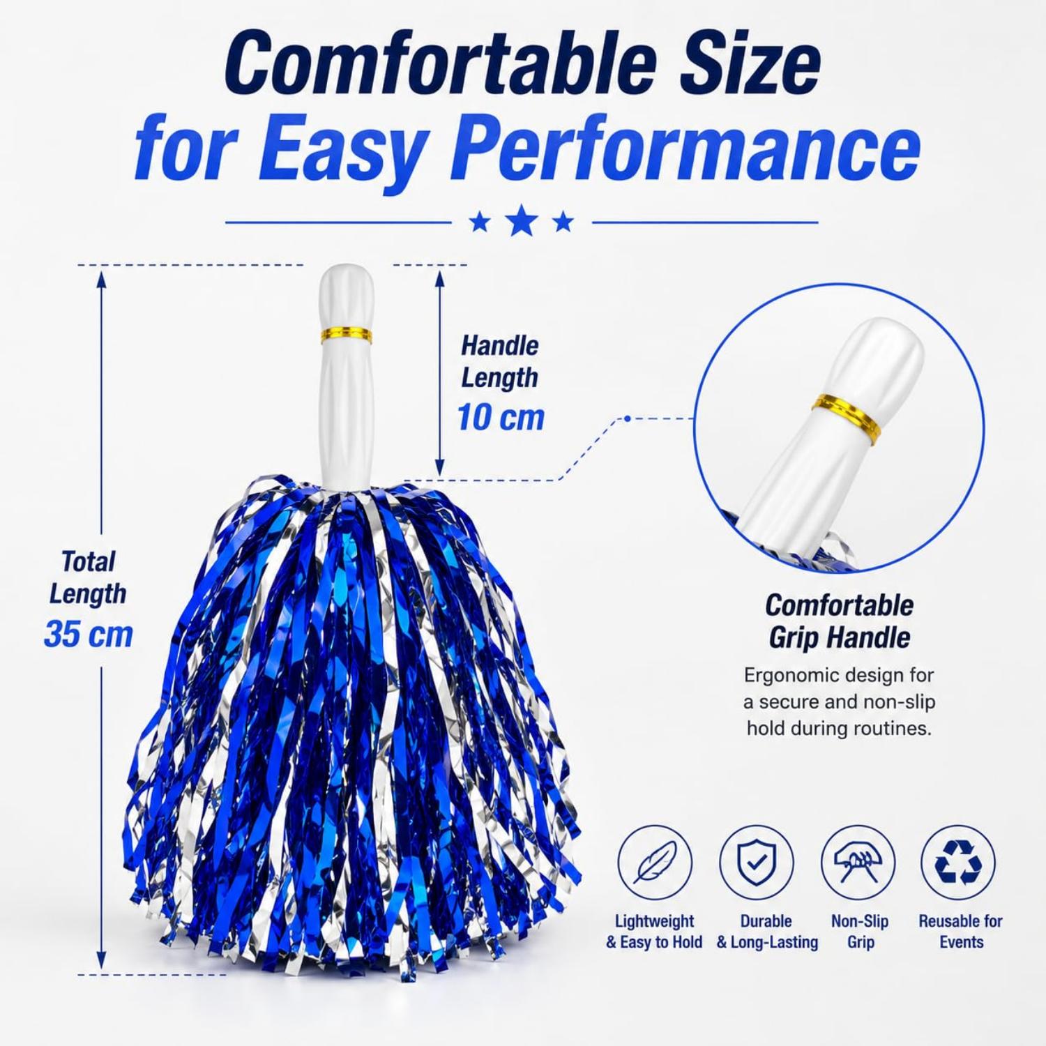 35cm Cheerleading Pom Poms Dance & Sports Events - Assorted