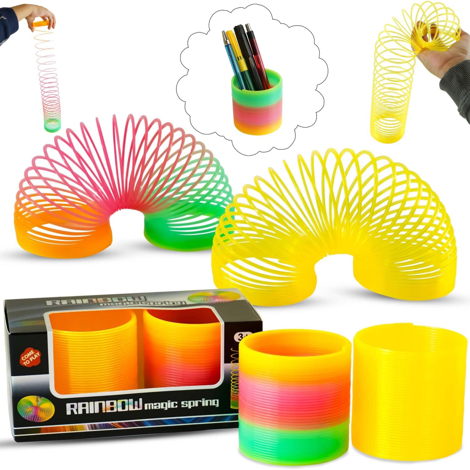 Rainbow Magic Spring Toys 2 Pack - 6.5cm Colourful Slinky