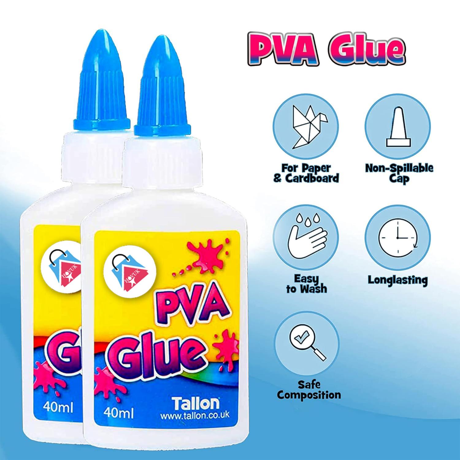 40ml Kids PVA Washable Craft Glue - 2PK