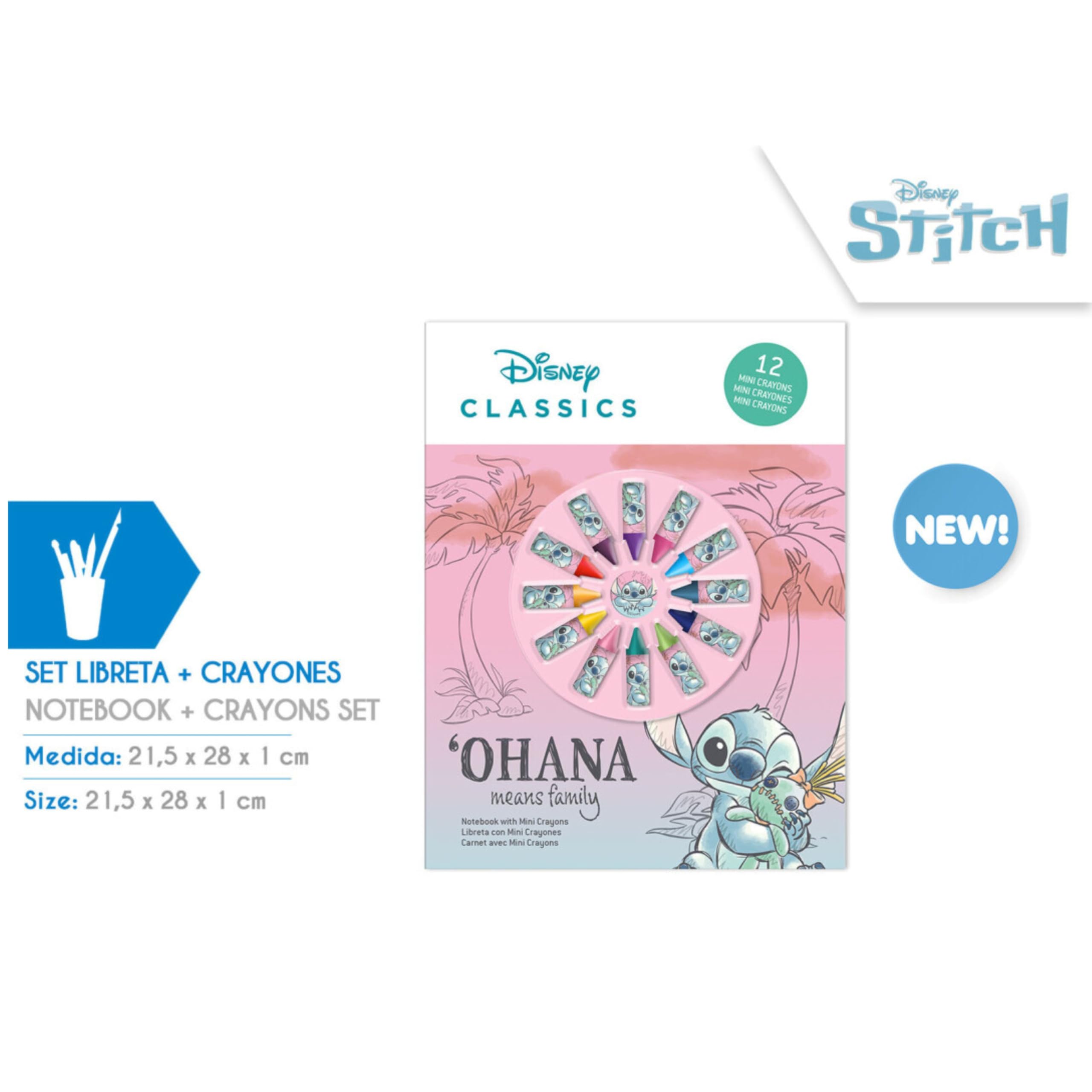 Kids Notebook & Mini Crayons Colouring Set – Assorted