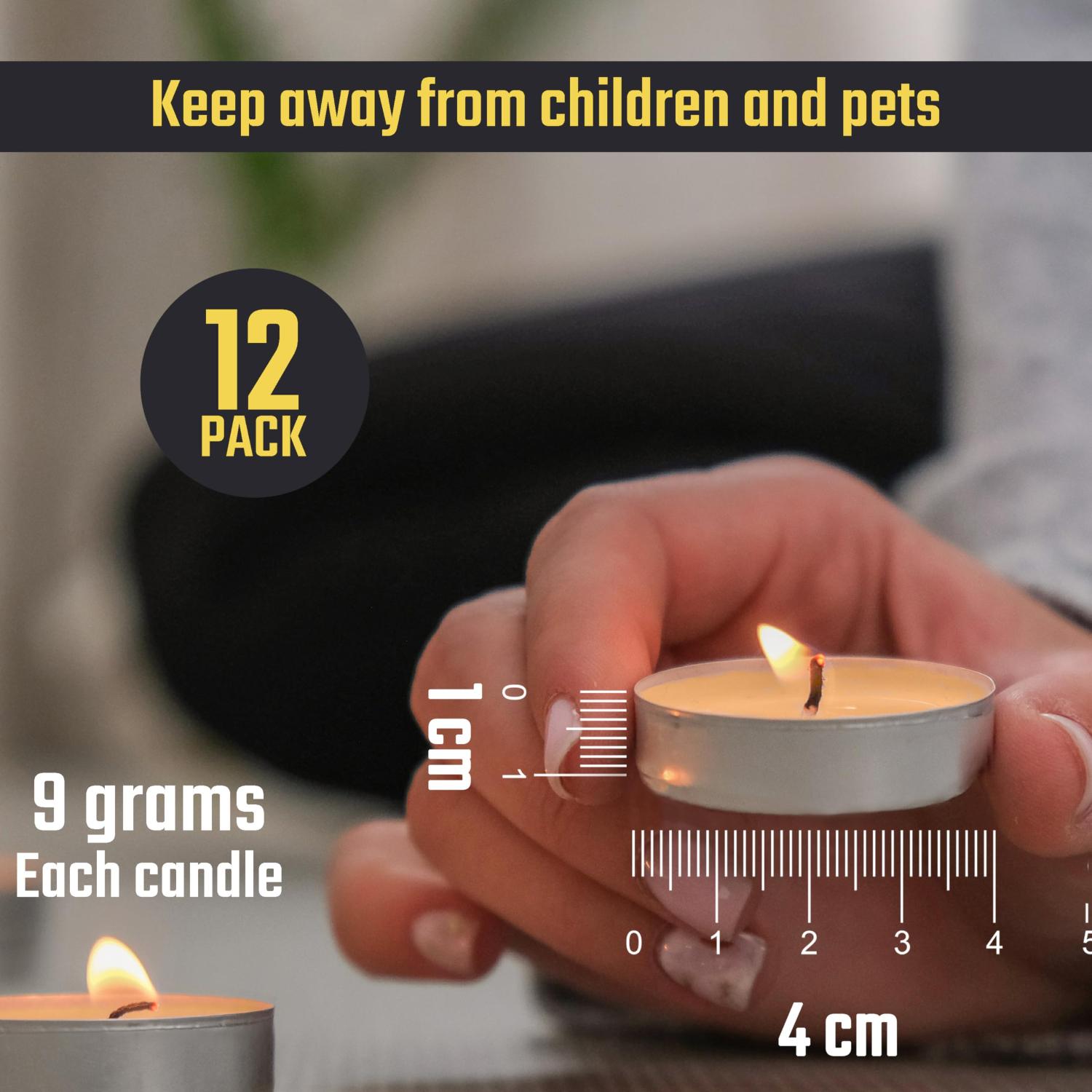 Wax Tea Light Candles Long Burn Unscented & Scented Assorted Packs