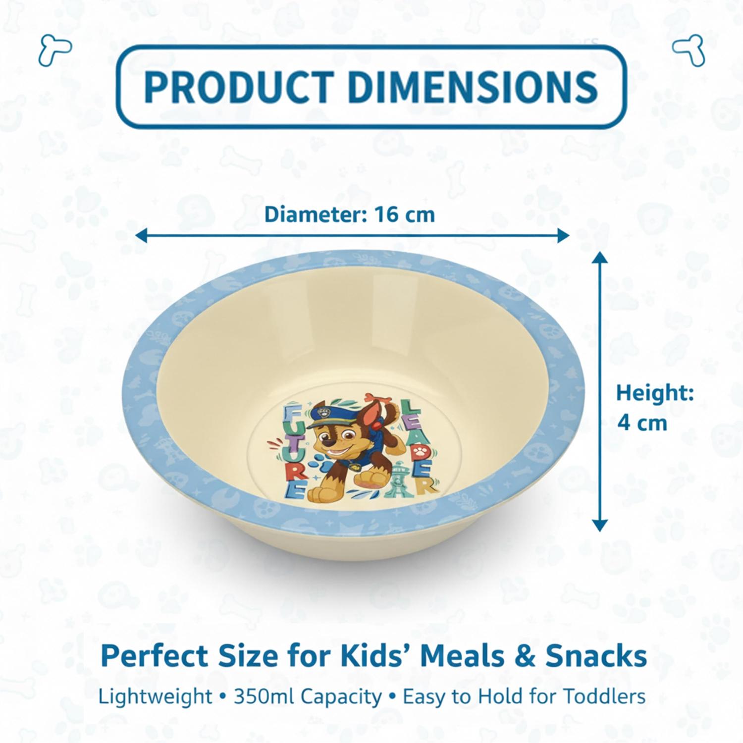 Kids 17cm Bowl BPA-Free Plastic Snack & Cereal Bowl 350ml Dishwasher Safe
